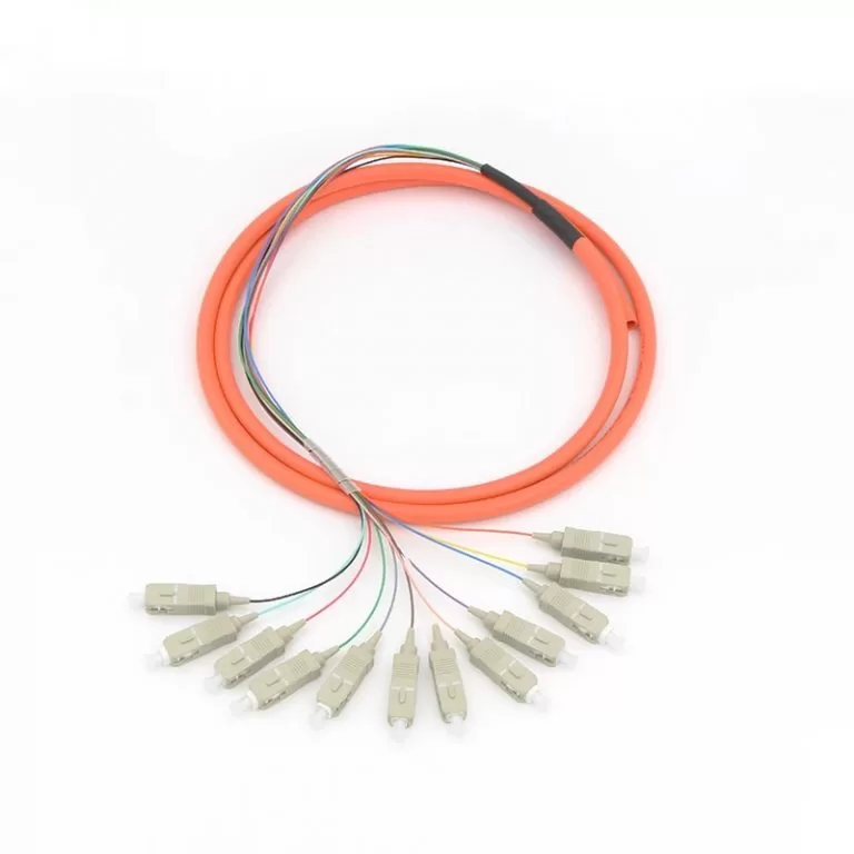 Cable flexible de fibra multimodo SC de fibra de 12 paquetes