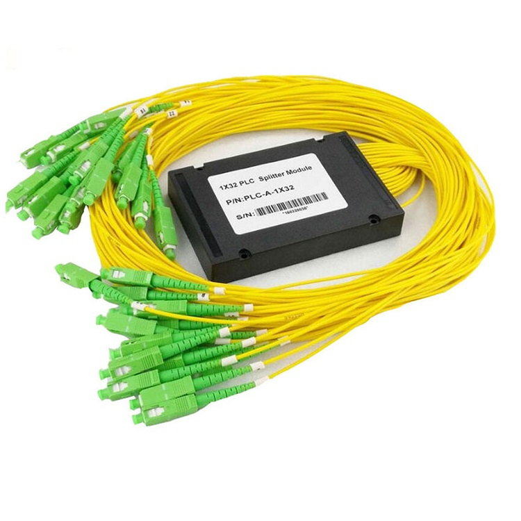Divisor de fibra PLC 1×32: casete ABS sin bloqueo para aplicaciones de montaje en bastidor